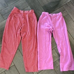 Big Bud Press Red Herringbone trousers and Pink Western denim